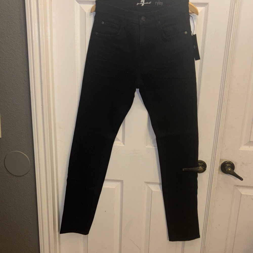 7 For All Mankind Men's Jet Black ryley Jeans